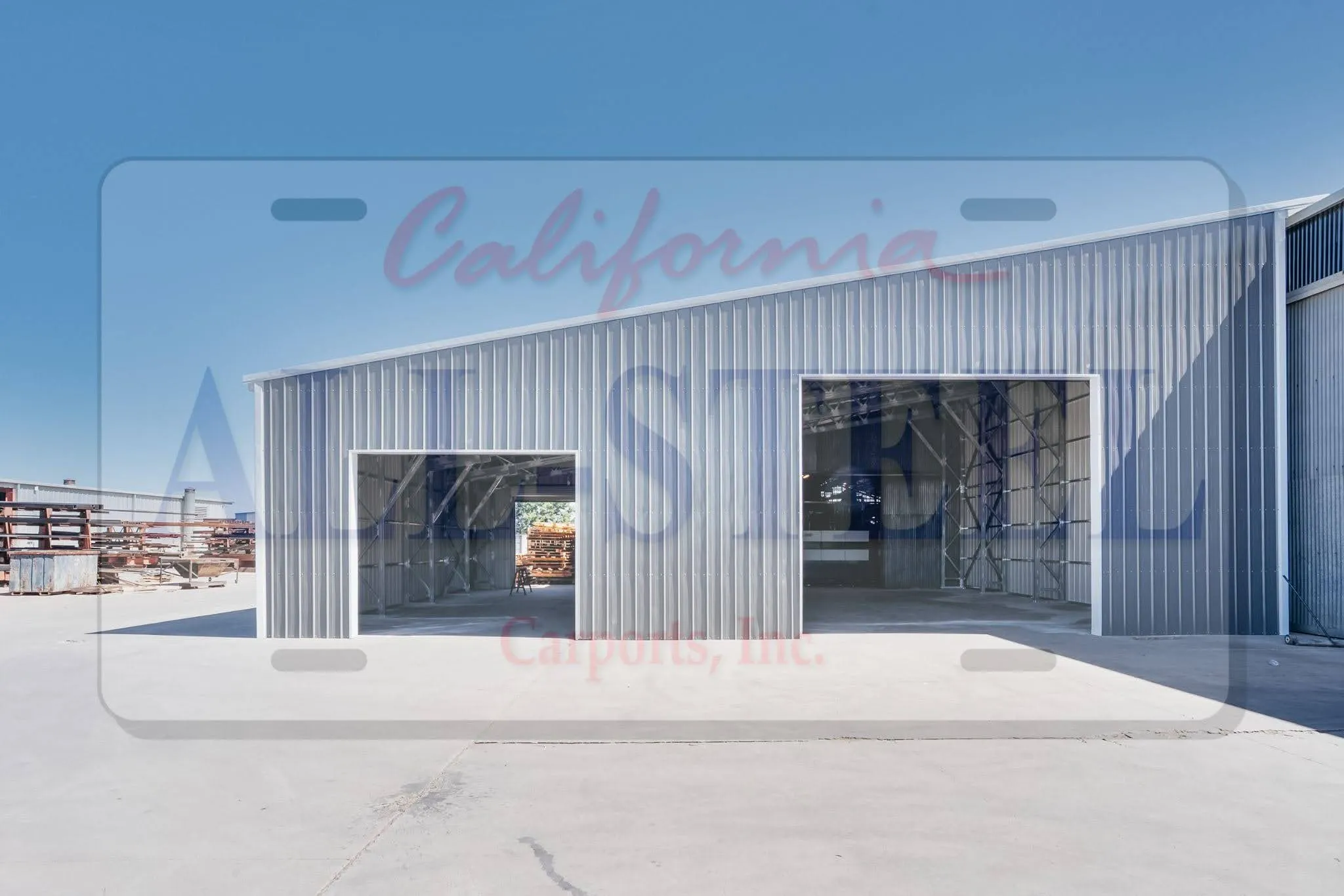 Enclosed metal carport